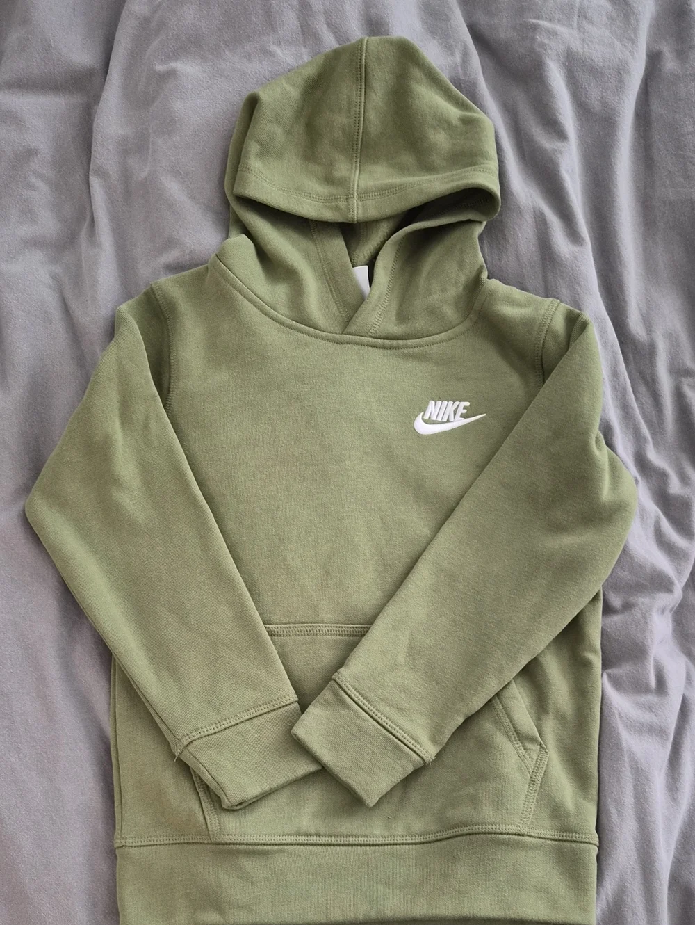 Nike Olive Pullover Hoodie with White Swoosh